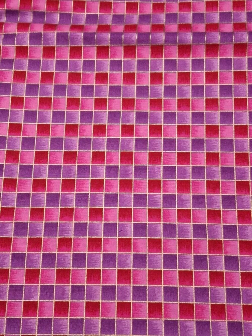 Marcus Brothers Dianna Marcum Red Hat Society Checkered - Purple- 2 yard x 44